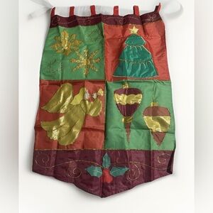 NEW Vintage 28”x41.5” Christmas Flag Banner Embroidered Angel Tree Ornament